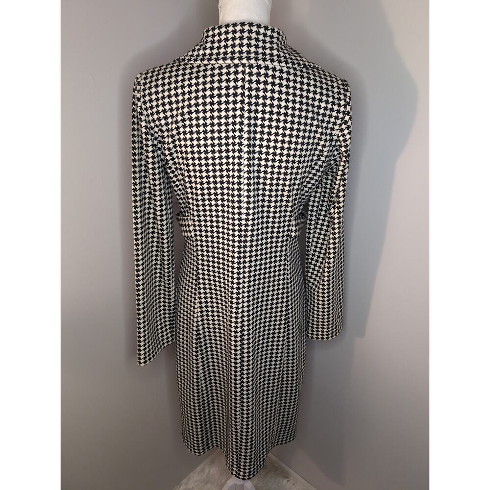 Julian Taylor NY chic statement houndstooth black and ivory sz 8 coat - Picture 3 of 10